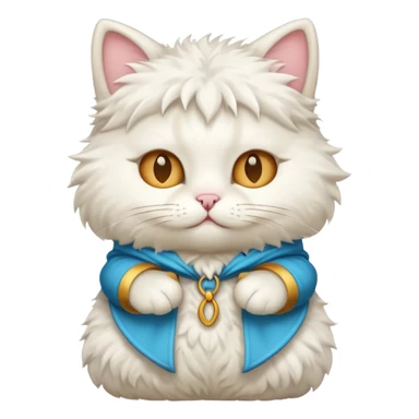 white cat with funny costume sticker