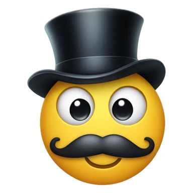 Smiley face with monocle and top hat sticker
