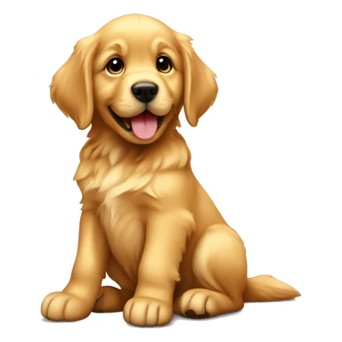 Golden retriever puppy sitting  sticker