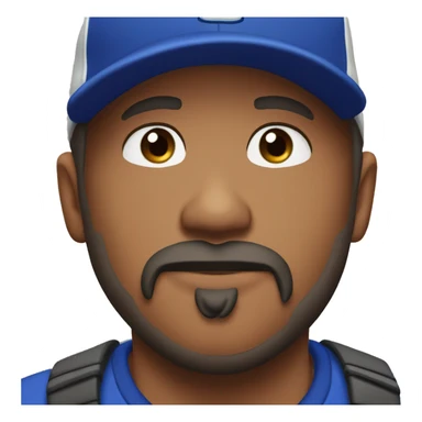 Gamer dad blue baseball cap goatee brown eyes sticker