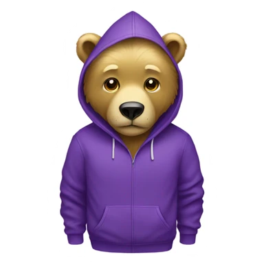 Golden Bear in a purple hoodie  sticker