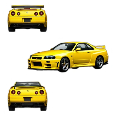 Yellow Nissan R34 sticker