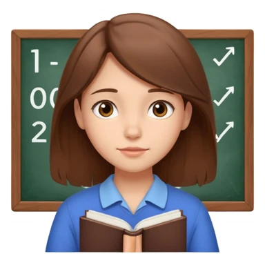 determined shy girl who is dreaming of 100% on her exam  brown hair sticker