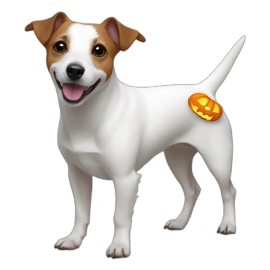 White jack Russell ready for halloween sticker
