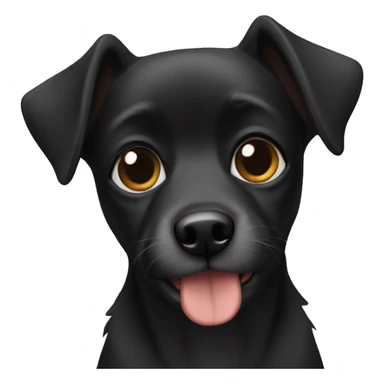 A small black dog sticker