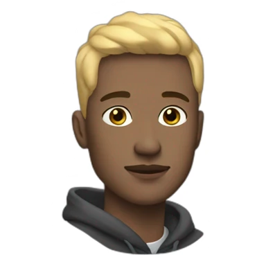 Aesthetic fair complex man with fade haircut wearing hoodie with airpods sticker