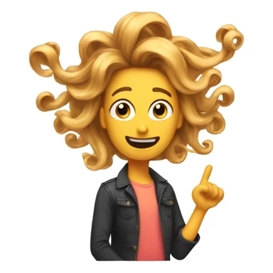 Finger twirling hair sticker