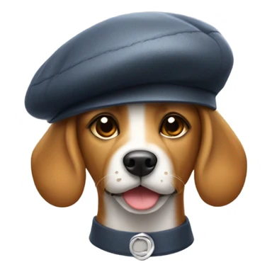 Dog wearing French beret sticker