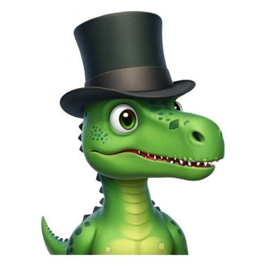 Dinosaur with a top hat sticker