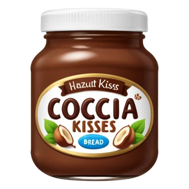 Jar of hazelnut chocolate spread and make the label say cocoa kisses  sticker