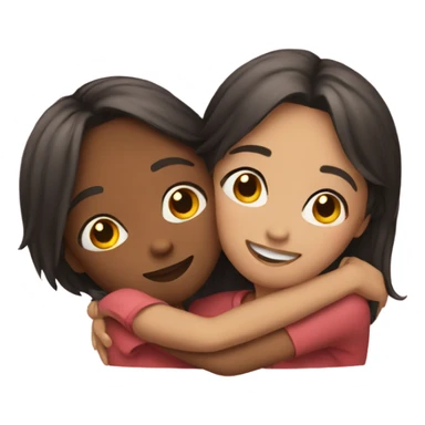 Girl friends hugging sticker
