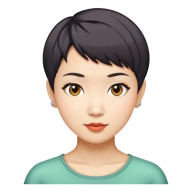 Asian woman model with pixie cut sticker
