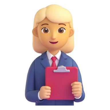product owner emoji, business person with a clipboard, confident expression sticker