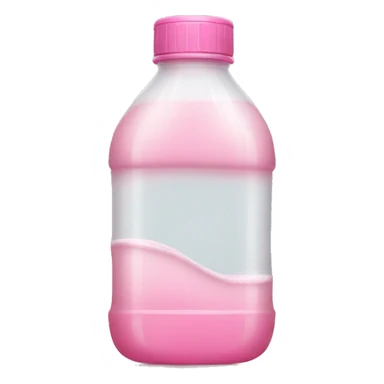 plastic bottle with clear pink liquid sticker