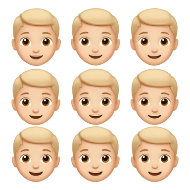 child's head with different expressions, cheerful and cute sticker