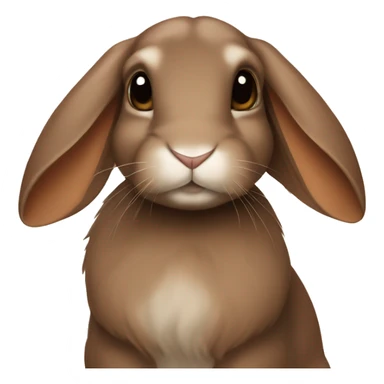 totally brown lop eared rabbit  sticker