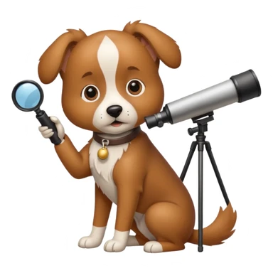 dog with telescope  sticker