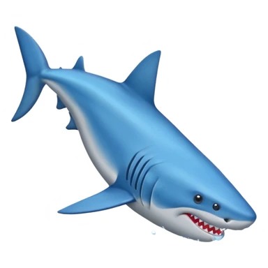 Un tiburón parado con zapatillas azules sticker