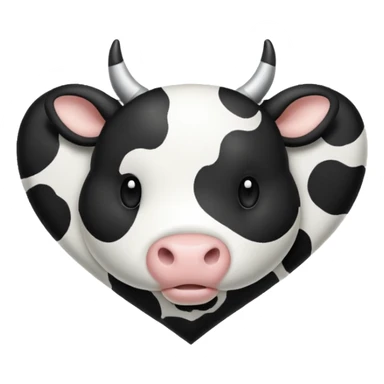 cow spot print heart sticker