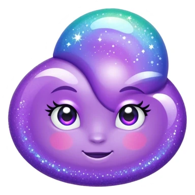 glitter purple and cian bolinha sticker