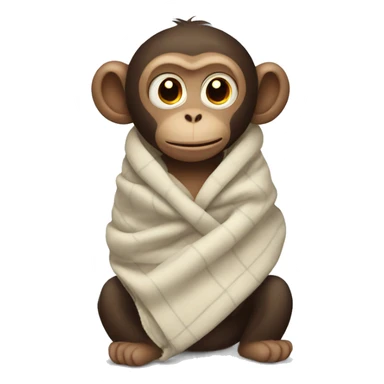 monkey wrapped in blanket sticker