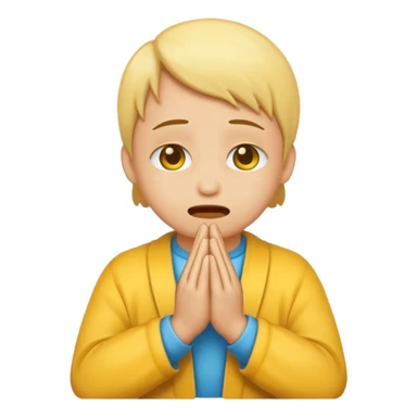 create a emoji of crying with hand in prayer sticker