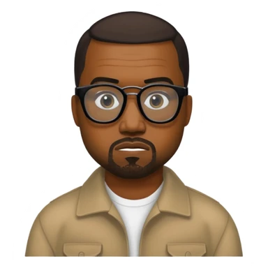 Kanye West face with black glasses sticker