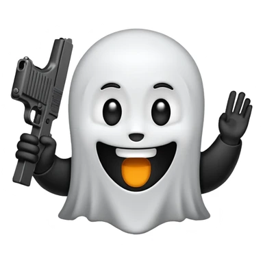 Emoji de Fantasma con glock en la mano sticker