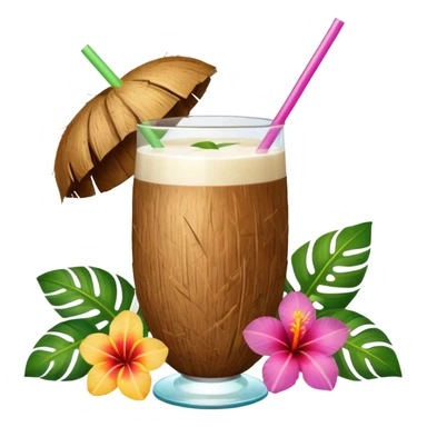 conut drink with flowers sticker