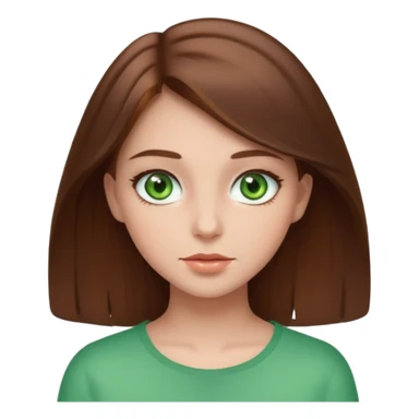 Clean girl whit brown hair and green eyes sticker