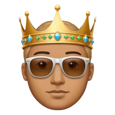 crown with sunglasses wear handsome guys sticker
