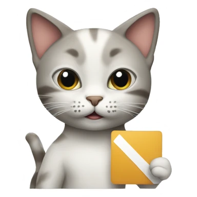 Cat holding a no trepassig sign sticker