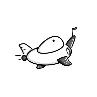 Hand-drawn spaceship with an oversized round middle section like a pregnant belly, small wings, and rocket engines sticker