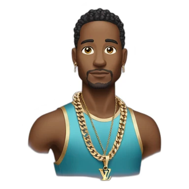 Baller wearing Louis Vuiton chain sticker