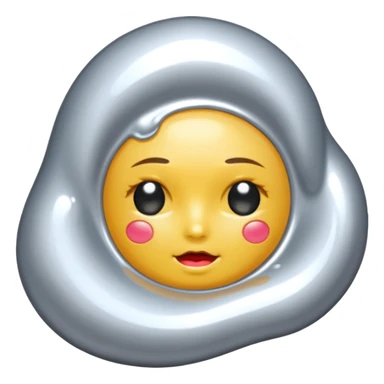 wet chrome surface, silver liquid shine, intimate erotic mood sticker