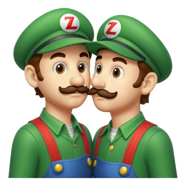 Mario and Luigi kiss sticker