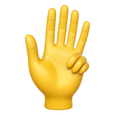 Apple-style 3D illustration of a single yellow hand like emoji sticker