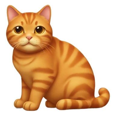 Dark orange tabby cat fat sticker