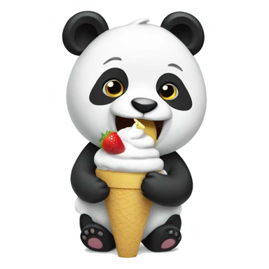 Panda eating ice cream sticker