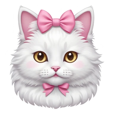 Cute white cat having a bow on its ears sticker