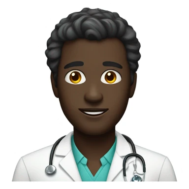 level 4 dark skin man doctor sticker