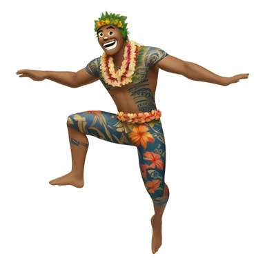 Hawaiian shark man doing a manu  sticker