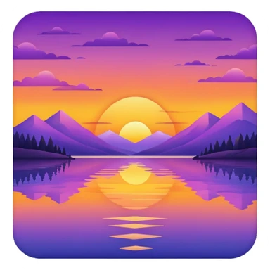 lakeside sunset horizon sticker