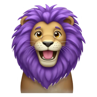 happy purple lion sticker