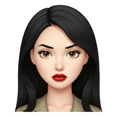 “Emoji girl, femme fatale, black hair. megan fox vibes sticker