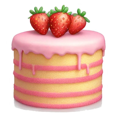 Pastel Birthday cake with strawberry sticker