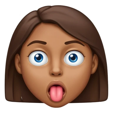 Quelqun de brun au yeux bleu qui tire la langue sur le coter de la bouche et regarde mal sticker