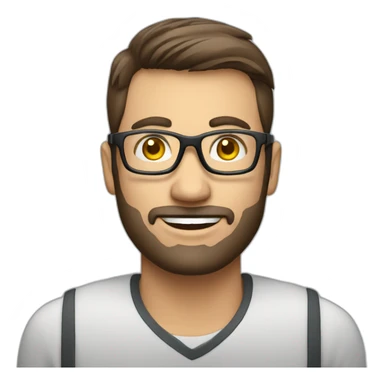 IT application support engineer men glasses sticker