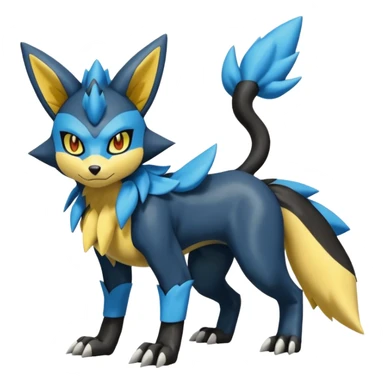 Zeraora-Lucario-Luxray-Fakémon-hybrid-creature (full body)  sticker