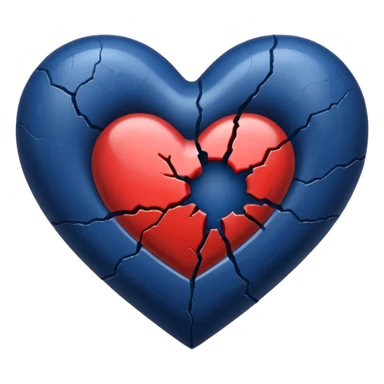 Bleeding navy blue heart  sticker